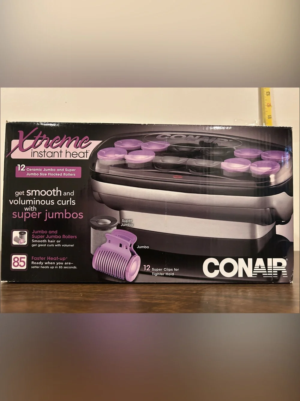 Conair Xtreme Instant Heat Super Jumbo Hair Rollers - Black & Purple